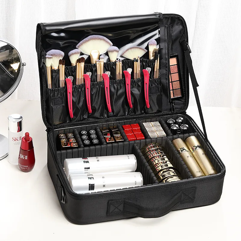 Kosmetiska väskor stor kapacitetsmakeup kit reser kosmetisk väska för kvinnors bärbara kosmet skönhet fodral nagelverktyg resväskor läppstift arrangör 230809