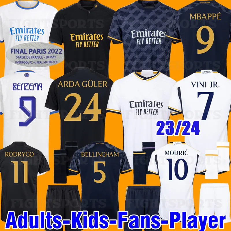24 25 Camiseta Soccer Maillot Real Madrids 2024 Jersey T -Shirt Bellingham Modric Vini Jr Benzema Finales Men Kits Kits Kits Football Shirts