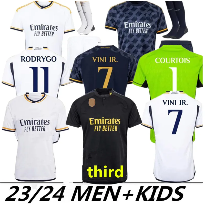 2023 Bellingham Rodrgo 23/24 MBAPPE SOCCER JERSEYYS FALTIC VINI JR. Camavinga Real Madrids Modric Valverde Camiseta Kids Courtois Gracz bramkarza wersja 4xl