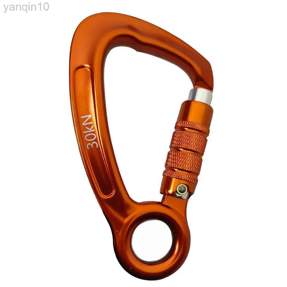 Rock Protection 30KN Triple Locking Aluminum Carabiner Offset with A Captive Eye HKD230810