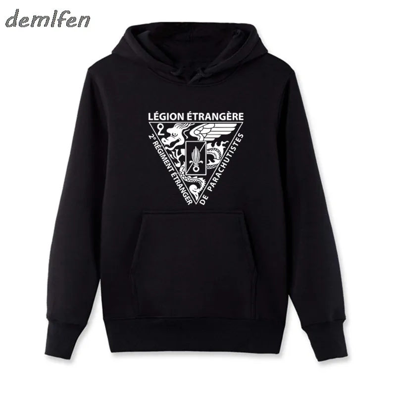 Herrtröjor tröjor franska utländska legion specialstyrkor världskrigets armé tröja män fleece hoodie hoody jacka tops harajuku 230810