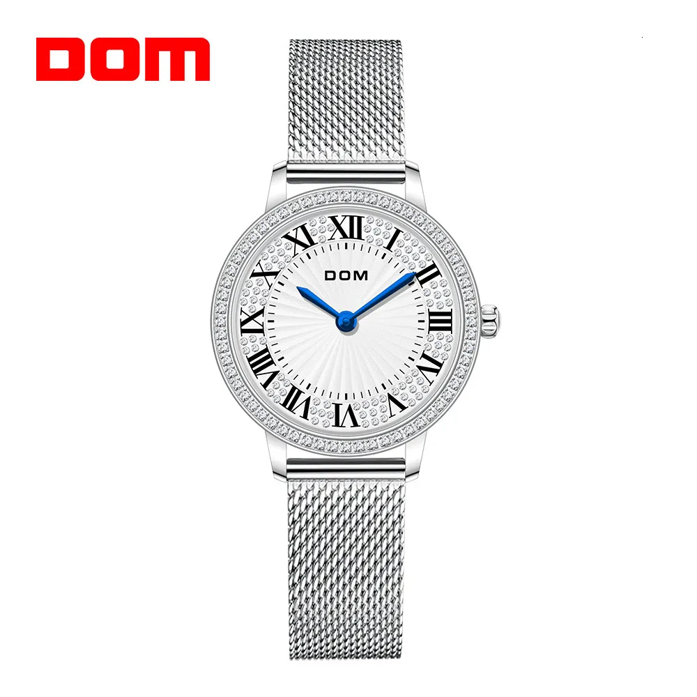 Other Watches Ladies Watch Full Diamond Dial Bracelet Set Mesh Strap Quartz Clock Relogio Mujer 230809