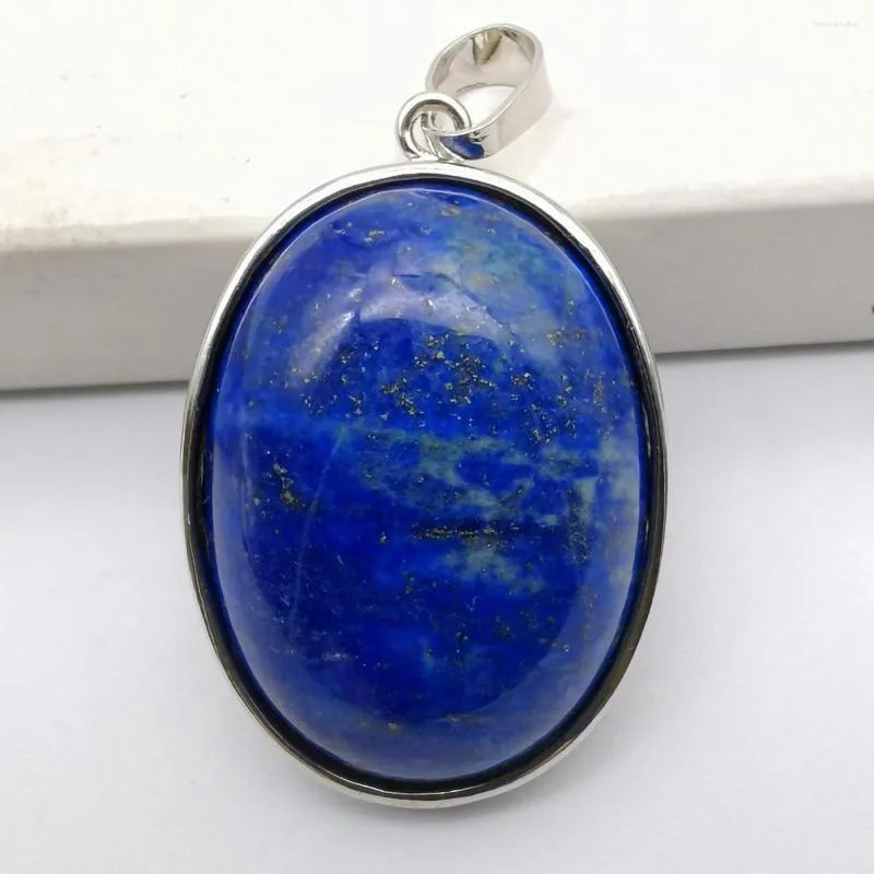 Pendant Necklaces Lapis Stone Bead Oval Jewelry For Woman Gift S931
