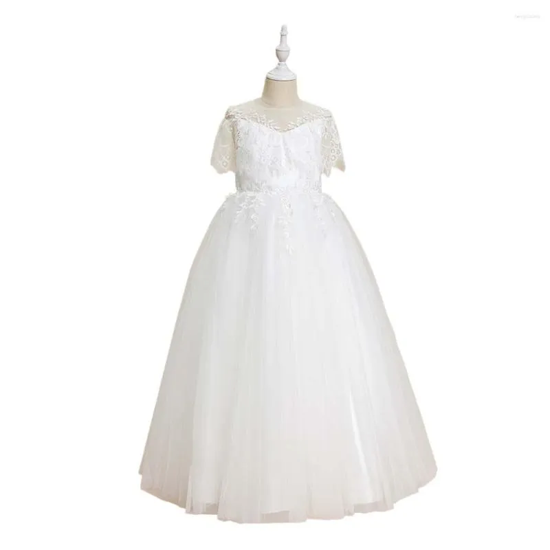 Fille Robes YZYmanualroom Enfants Princesse Étage Longueur Dentelle Tulle Fleur Robe Fête Demoiselle D'honneur De Mariage Effectuer Costume