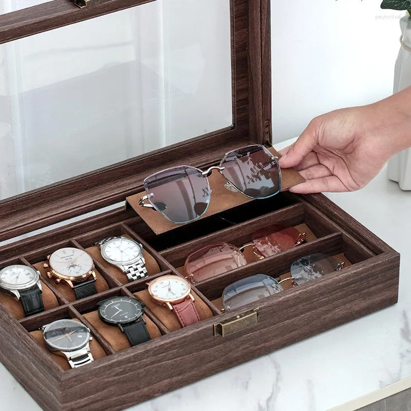 Watch Boxes Luxury 6 3 Slots Handmade Sunglass Organizer Time Box For Holding Mul Tifunctional And Effective Storage Holiday Gif