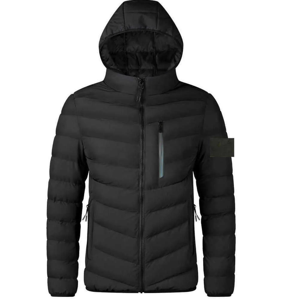 Stone Jacket Island Solid Color Down Designer Zipper Black Hooded Lett damski haft haft haft zimowy narciarstwo krótkie kobiety para ubrania kurtka kamienna wysp