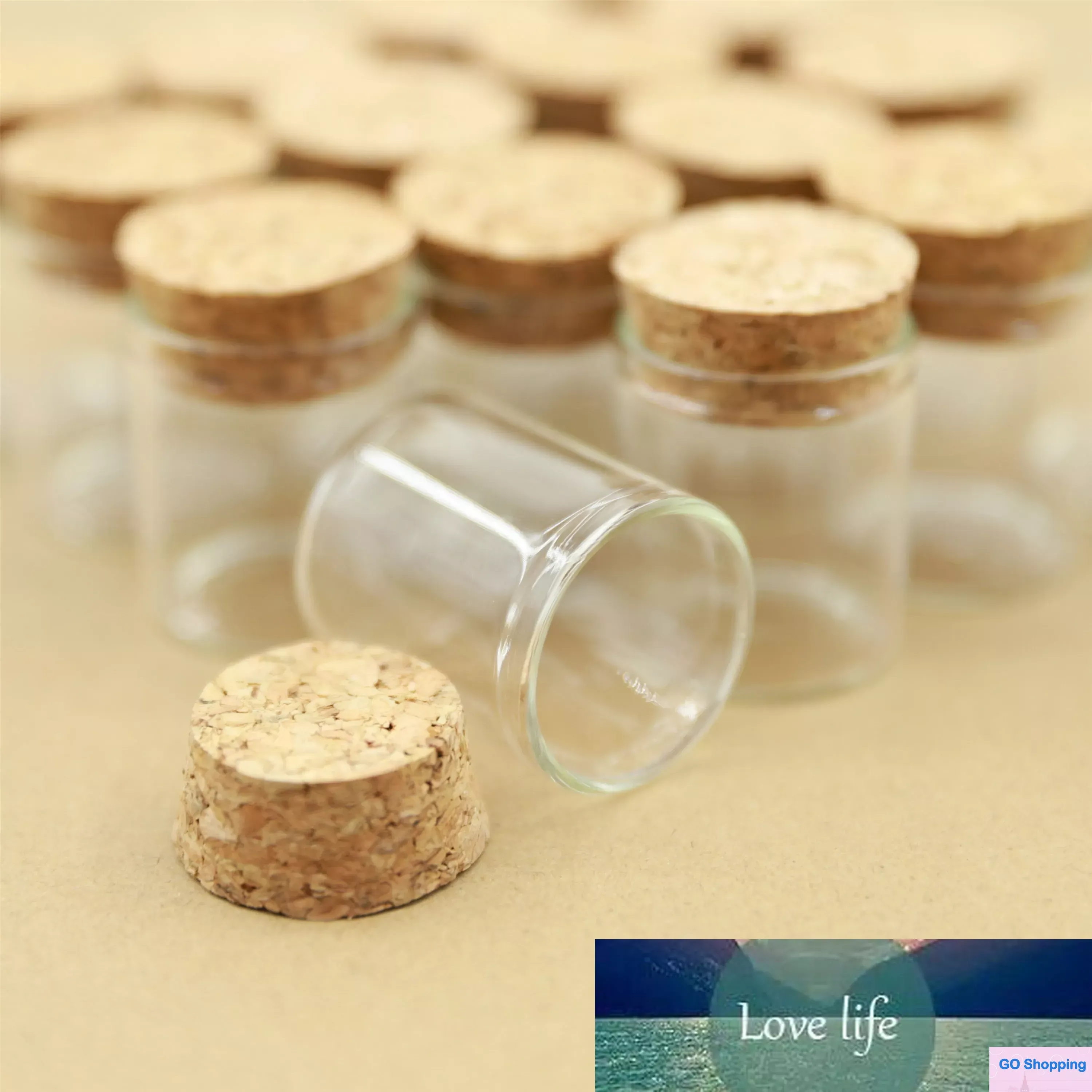 Quality 50 Pieces 12ml 30*35mm Small Glass Bottle Cork Test Tube Transparent Spice Bottles Container Glass Jars Mini Vial Bottle Stopper