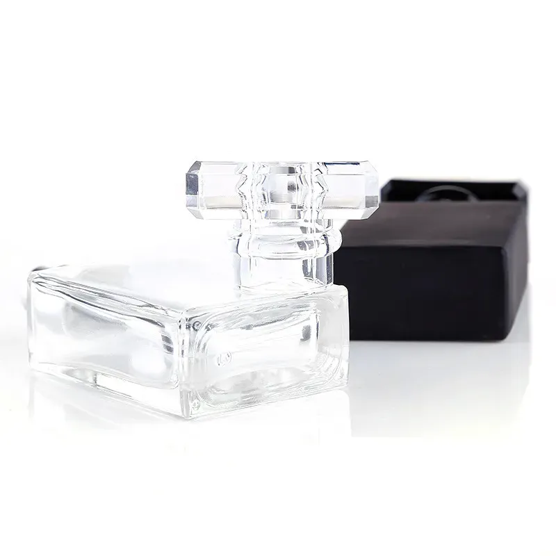 30ML Clear Black Portable Glass Perfume Spray Bottles Empty Cosmetic Containers With Atomizer For Traveler 