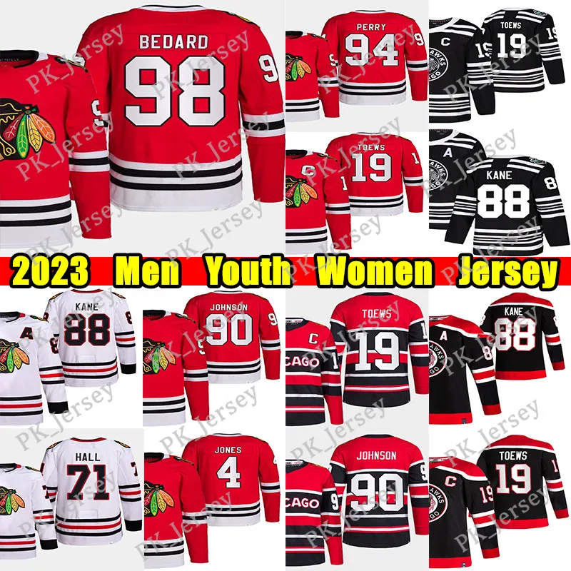 #98 Connor Bedard Resever Retro Hockey Jersey #19 Jonathan Toews #71 Taylor Hal Corey Perry Tyler Johnson Patrick Kane Seth Nick Foligno Clark Griswold Jerseys