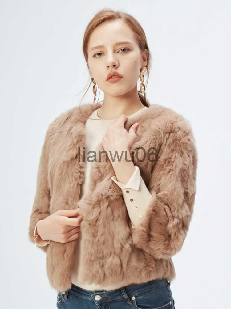 Womens Full Pelt Rabbit Fur Rare Rabbit Jackets Natural Wholeskin ONeck Slim Fit Fashionable Crop Design J230810 From Lianwu06 22.81 DHgate.Com