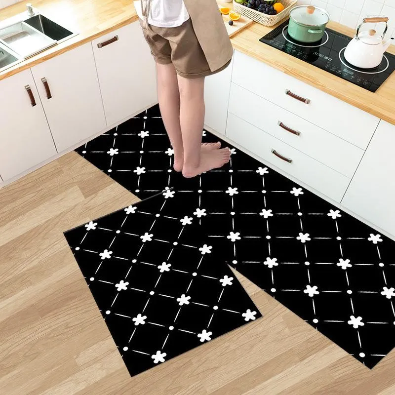 Mattor Långt köksmatta modernt heminredning Fashion Simple Nordic Style Floor Badrum Dörrat Tvättbar Anti-Slip Mat Rug