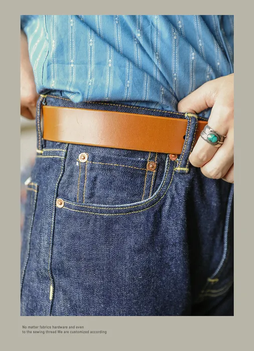 Mens Colored Denim Heavyweight Indigo Jeans With Zipper Fly