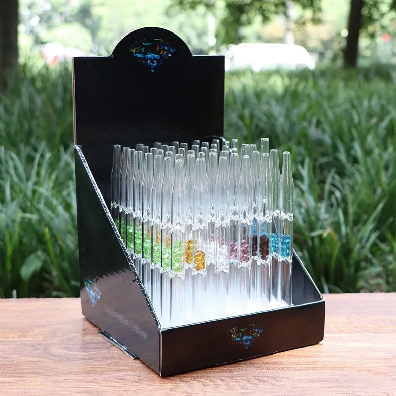 Smoking Colorful Diamond Filter Glass Pipe Herb Tobacco Catcher Taster Bat One Hitter Mouthpiece Tip Straw Waterpipe Bubbler Bong Handpipes Cigarette Holder DHL