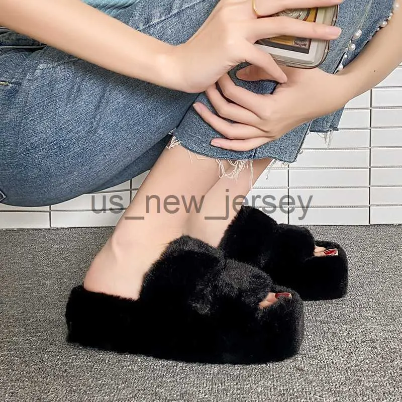 Slippers Slipper 2023 New Winter Home Cotton Shoes Women Shoes Solid Casual Med Indoor Outside Korean Style Chunky Platform J230810
