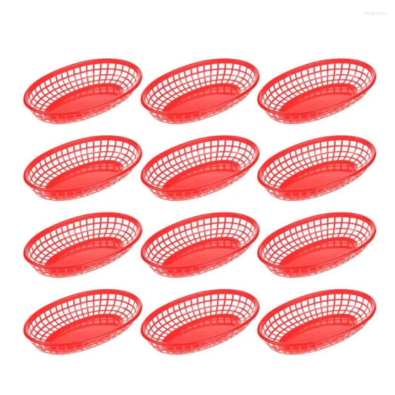 Dinnerware Sets Chips Basket Plastic Burger French Fries Serving Tray Boat-shaped Fast Plate Fruit Storage