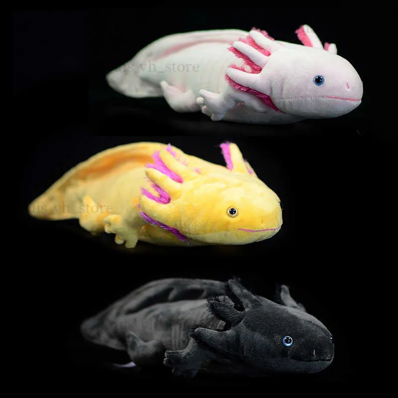 لطيف AXOLOTL محشوة لعبة أفخم لعبة حقيقية محاكاة AMBYSTOMA MECICKANUM DINOSAUR نموذج دمية أفخم دمية للأطفال AUDLT هدية T230810