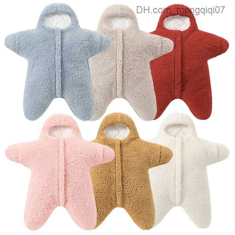 Pajamas 0-6 months old baby sleeping bag Starfish shaped 2022 new winter soft newborn packaging blanket baby warm cotton sleeping bag Z230810