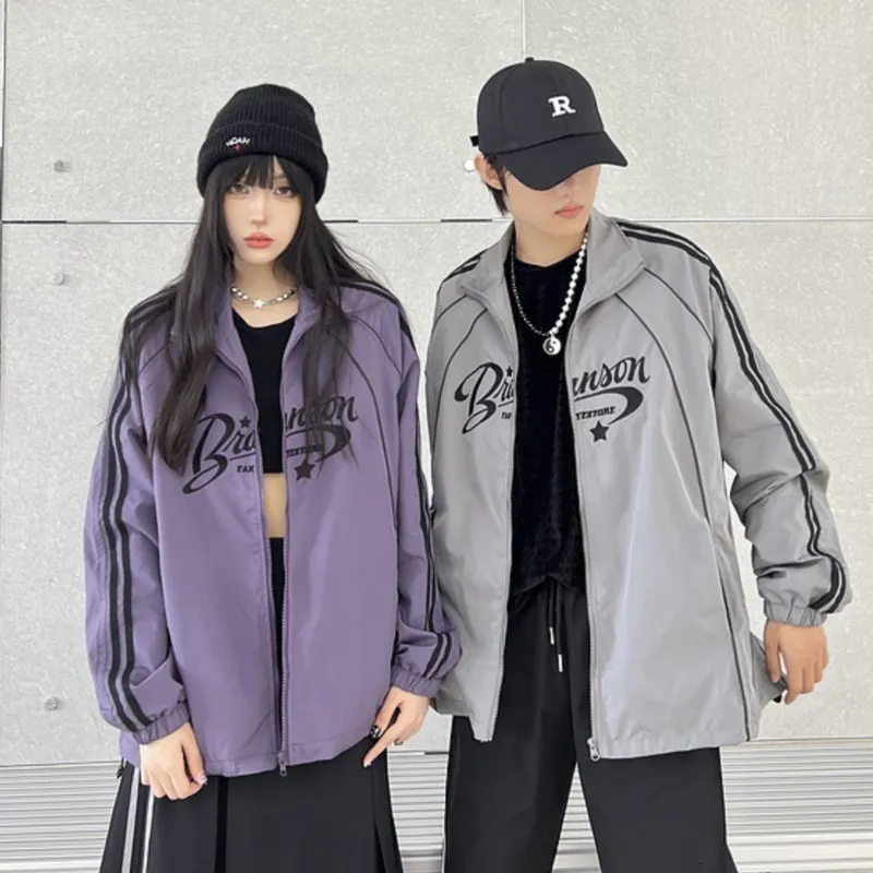 Mens Jackets Winter Unisex Oversize Vintage Letter Color Block Outdoor Couple jaqueta masculina Harajuku Jacket Windbreaker 230810