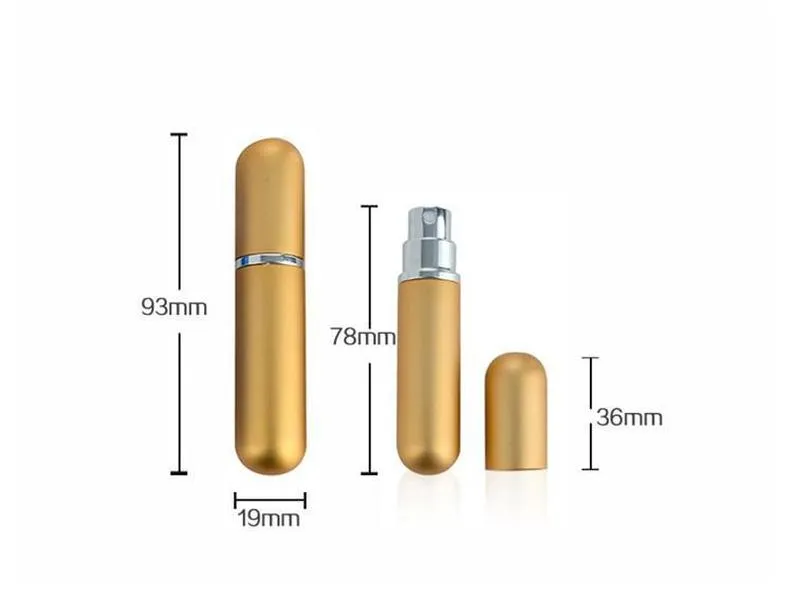 Mini bottiglia di profumo ricaricabile portatile da 5 ml con pompa per profumo spray Contenitori cosmetici vuoti Bottiglia atomizzatore LL