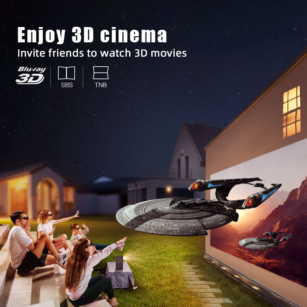 Проекторы Byintek P20 3D 4K Cinema 1080p Smart Android Wi Fi LED.