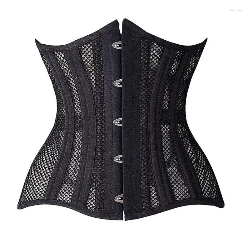 Femmes Shapers Heavy Duty Corset Double Acier Désossé Taille Formateur Corsets Underbust Body Shaper Mesh 24 Os Vêtements