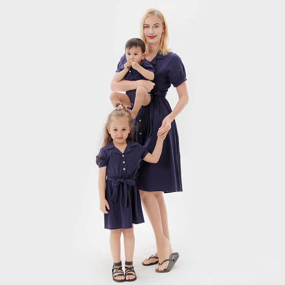 Passende Familien-Outfits, Mutter-Tochter-Passende Kleider, Sommer-Familienkleider, Mama-Baby-Outfits, Mama und ich, modische Kleidung, Damen-Mädchen-Kleid