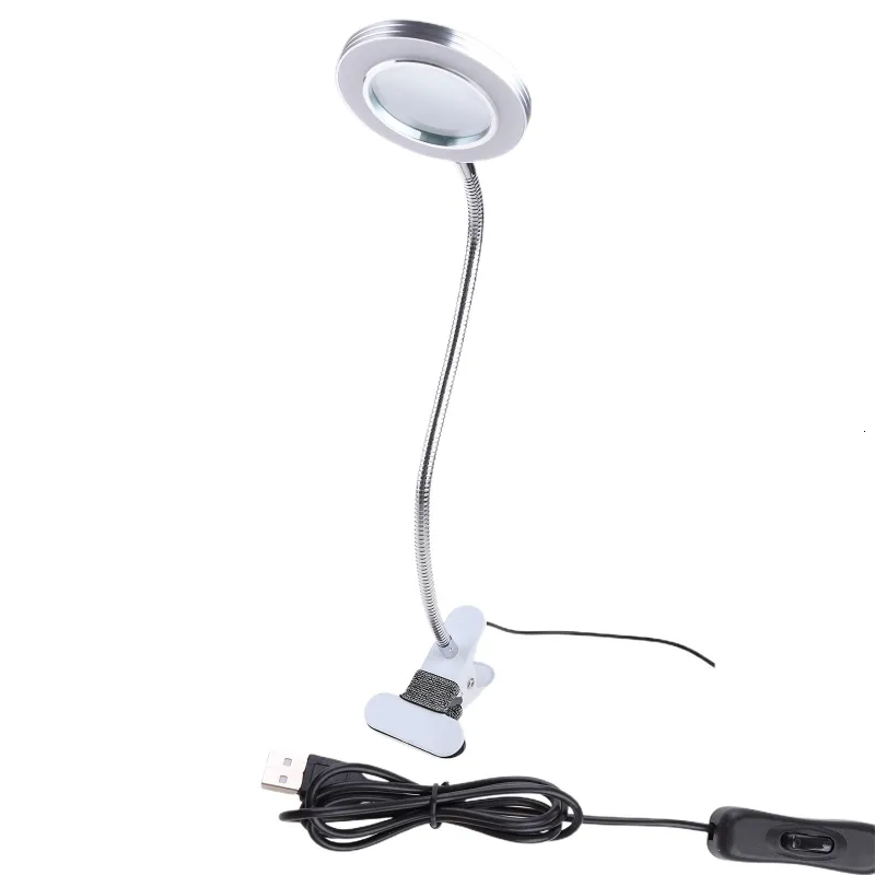 Andere Optikinstrumente 8-fach beleuchtete Lupe mit Licht, flexible Drehung, Desktop-Lupe für Lötkolben, Reparatur, Lampenclip, 230809