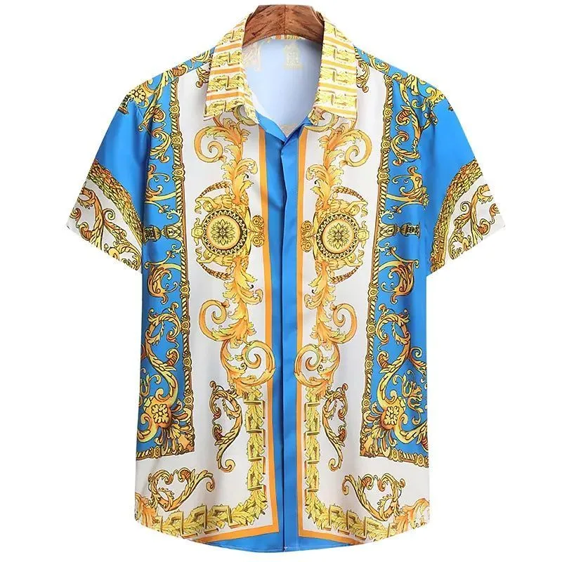Chemises habillées pour hommes Chemises hawaïennes respirantes unisexes Chemises pour hommes baroques français 3D Printi High Fashion Street Chemises streetwear pour hommes en vrac 230809