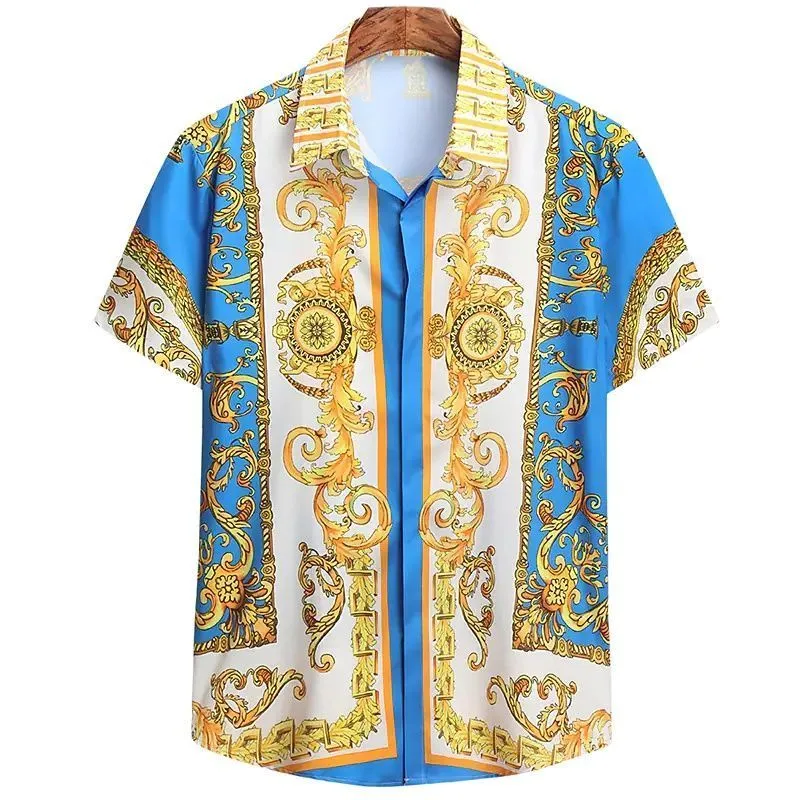 Herrklänningskjortor unisex andningsbara hawaiianska skjortor barock franska herrskjortor 3d printi high fashion street lossa herrar streetwear skjortor 230809