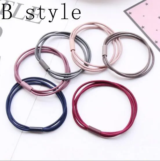 Hair Accessories Cord Gum Hair Tie Girls Elastic Hair Band Ring Rope Candy Color Circle Stretchy Scrunchy Mixed color