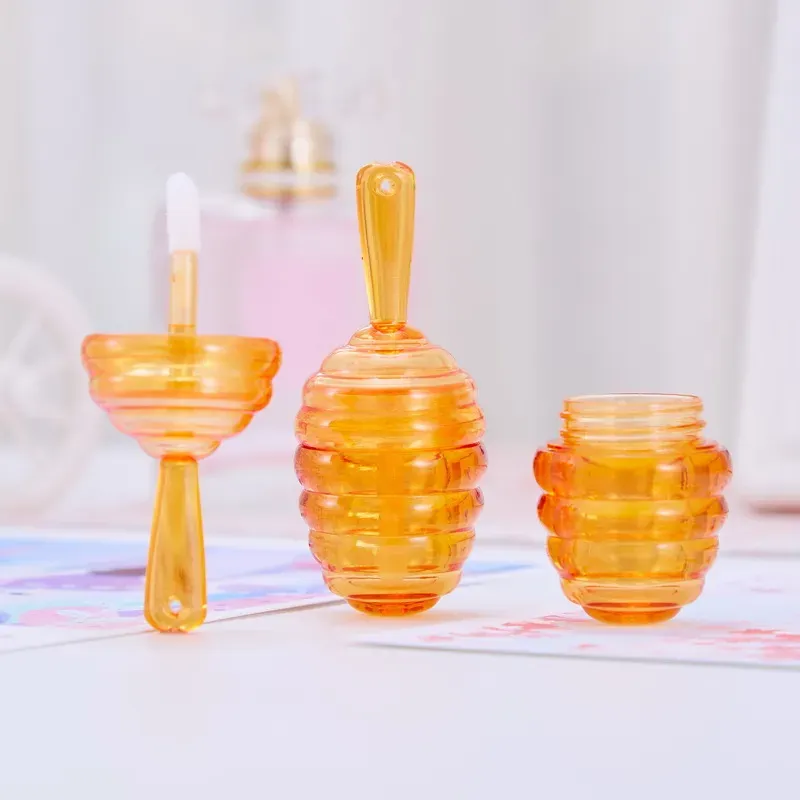 Honeycomb lip gloss tube 9ml empty bottle transparent amber plastic diy container mini cosmetic tool 2855 T2