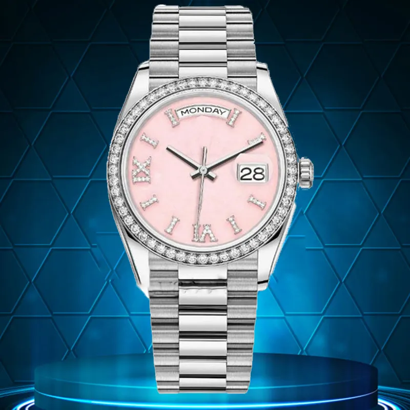 Orologio di design Rolaxs Daydate Movimento al quarzo Clean Factory Donna Donna 3641mm Orologi da polso meccanici Cinturino in acciaio Datejust Orologio da polso Orologi eleganti Tavolo R