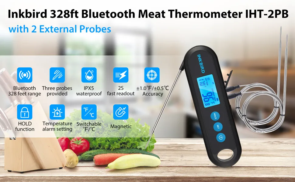 Thermomètre de barbecue Inkbird, thermomètres à viande Bluetooth