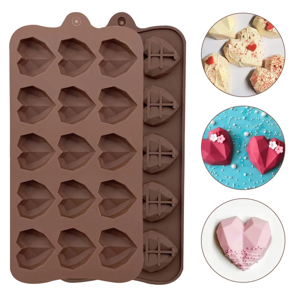 Bakvormen Liefde Schimmel Siliconen Accessoires DIY Chocolade Snoep Mallen Fudge Cupcake Decoreren Leveringen Gereedschap Cake 230809