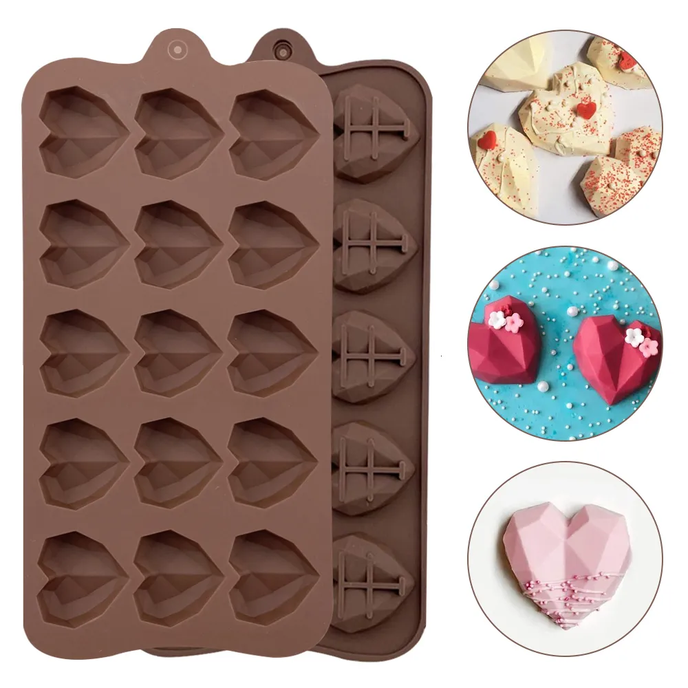 Bakning Mögel älskar mögel silikontillbehör Diy Chocolate Candy Molds Fudge Cupcake Decorating Supplies Tools Cake 230809