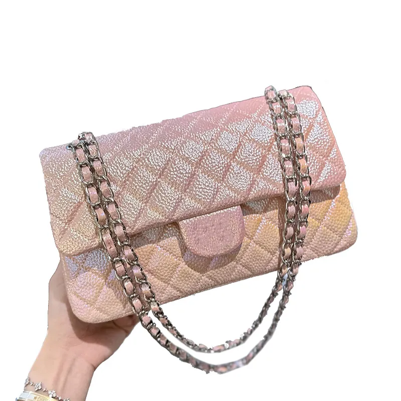 Luksusowe projektanci klasyczne klapy torby na ramię 5A Jakość pikowania Kobiety oryginalne skórzane torba krzyżowa moda srebrna metalowe torby łańcuchowe designerskie torba multi kieszeni