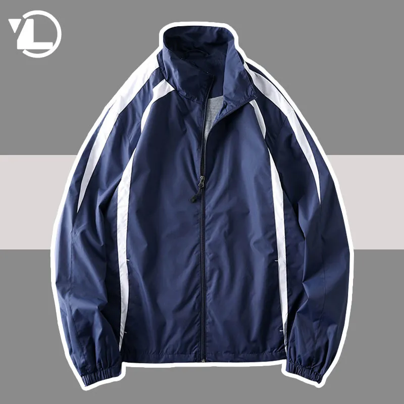 Mens Jackets Spring Autumn Casual Windbreaker Fashion Zipper Retro Patchwork Coats Streetwear Male Loose Sports Outerwear 230810