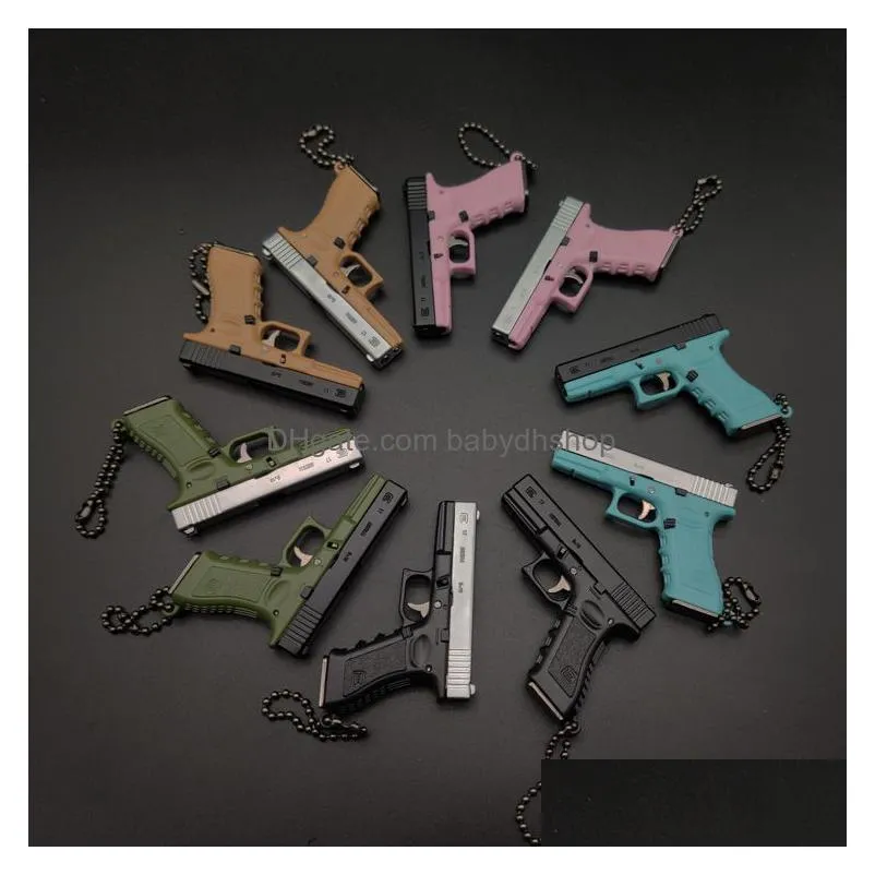 detachable g17 alloy gun pistol model miniature half alloy metal mini pistol keychain pendant gun removable 1985