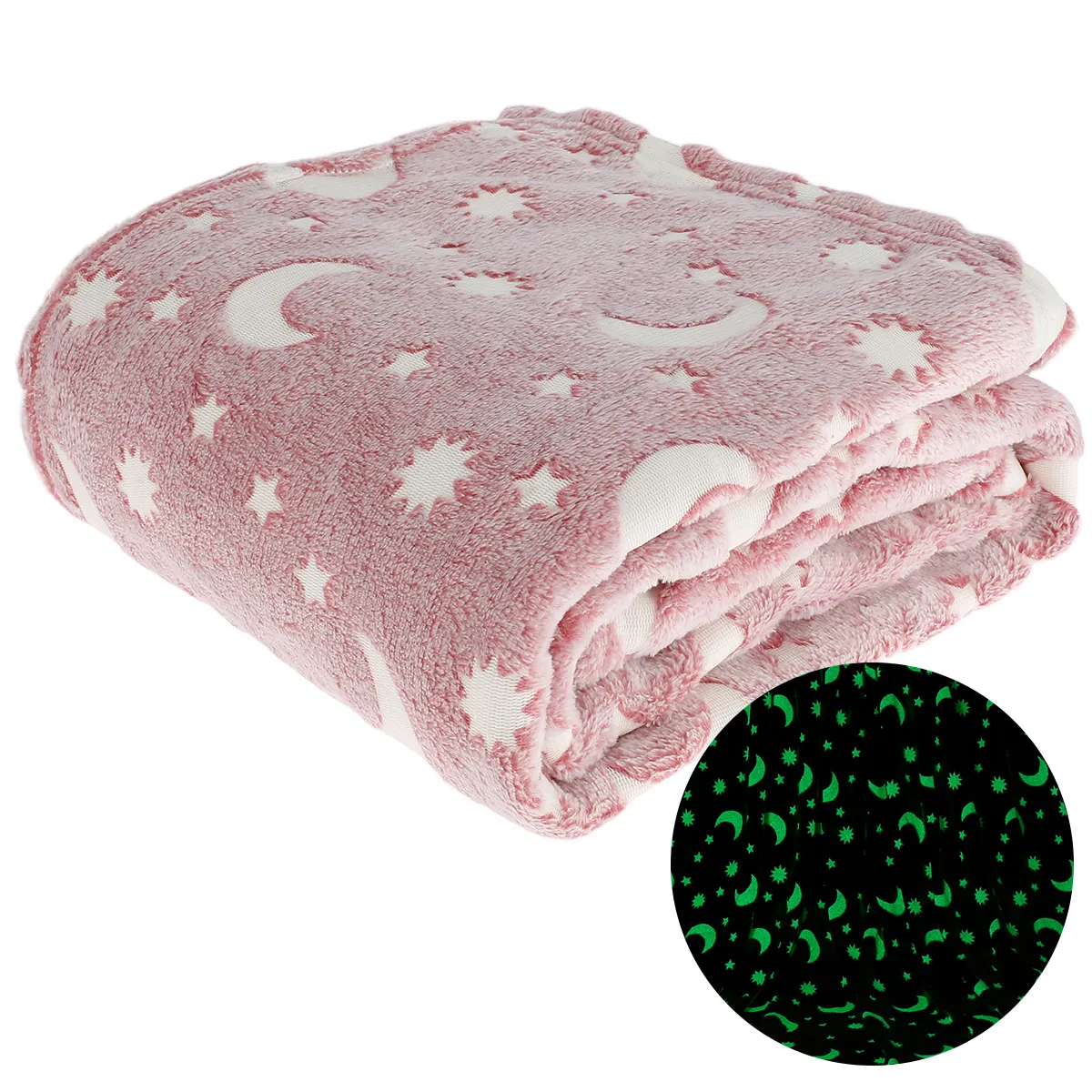 Blankets Luminous Blanket Soft Fluffy Glow in the Dark Plush Blanket Decorative Bed Sofa Throw Blankets for Girls Children Toddlers Gifts 230809