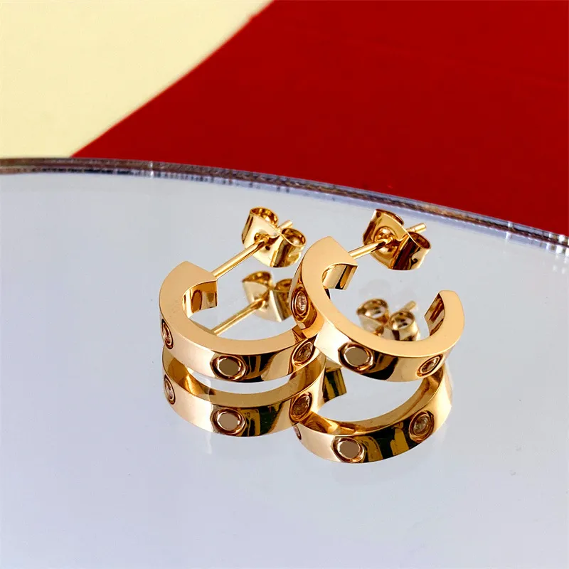 Stud Stud Gold Hoop Earrings Gold Clover Earrings Luxury Gold Earrings Designer For Women Hoop Earrings Stud Letter Earring Jewelry Set Valentine Designer Earrings