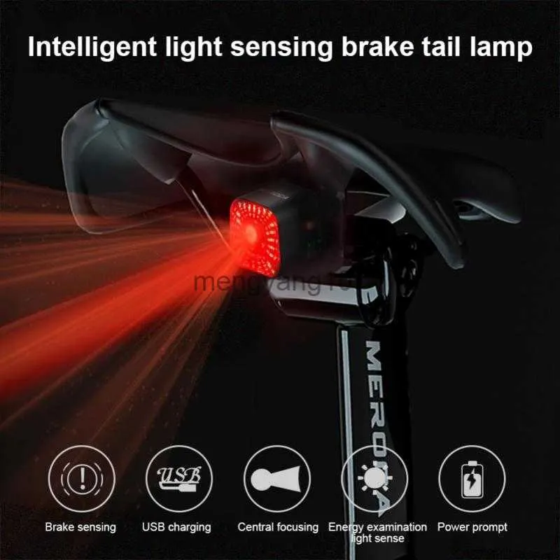 Rowerowe światła rowerowe tylne światło inteligentne auto hamulca światło LED USB ładowna inteligentna lampa luz bicicleta tyllight mtb rowerowe akcesoria HKD230810