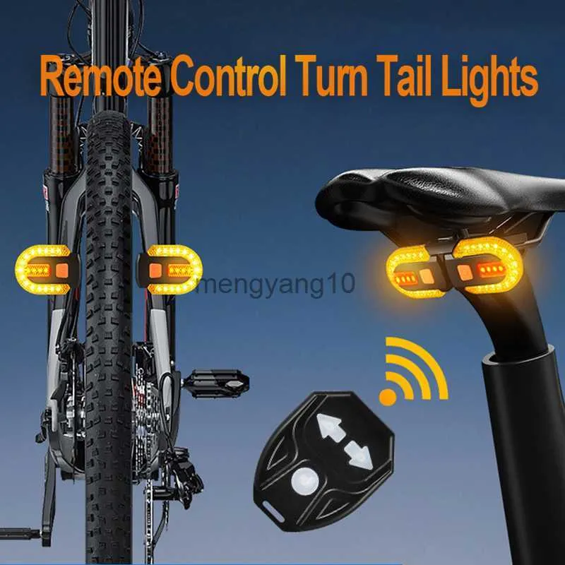 Cykelbelysning Cykel bakre lampa smart cykel trådlös fjärrtursljus cykel led vattentät bakljus lätt installation varningslampa HKD230810
