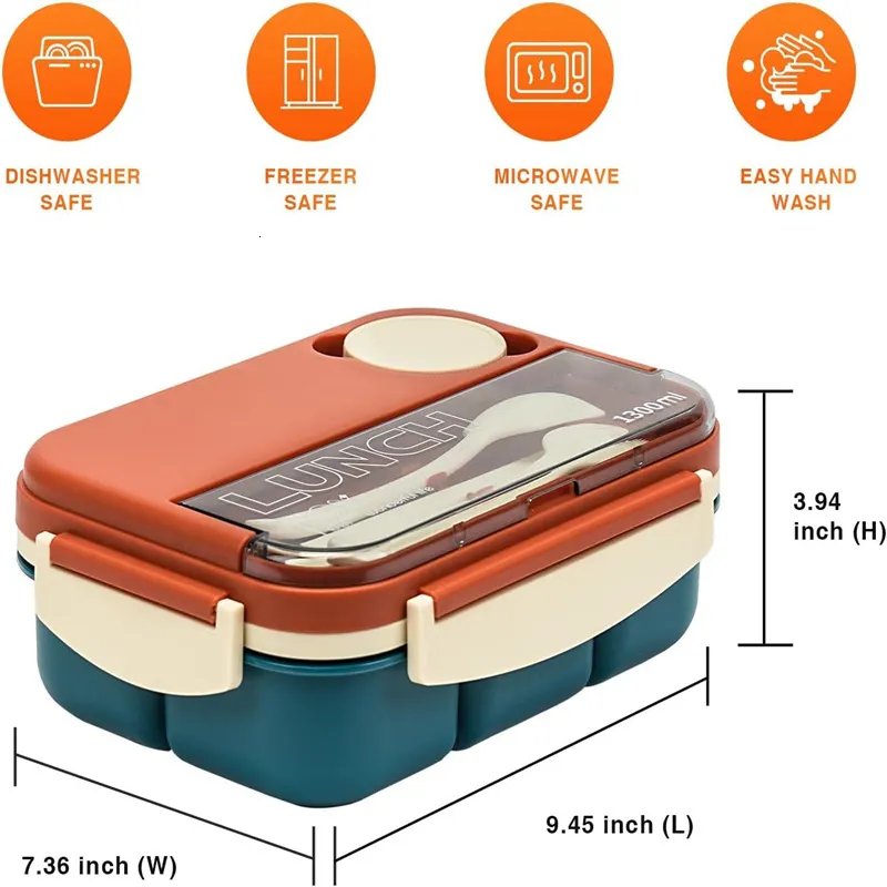 LeakProof Microwave Three Compartment Lunch Box Set With Cutlery 40oz Bento  Box With Multiple Compartments For Adults And Kids Free Container Included  From Kai10, $16.33