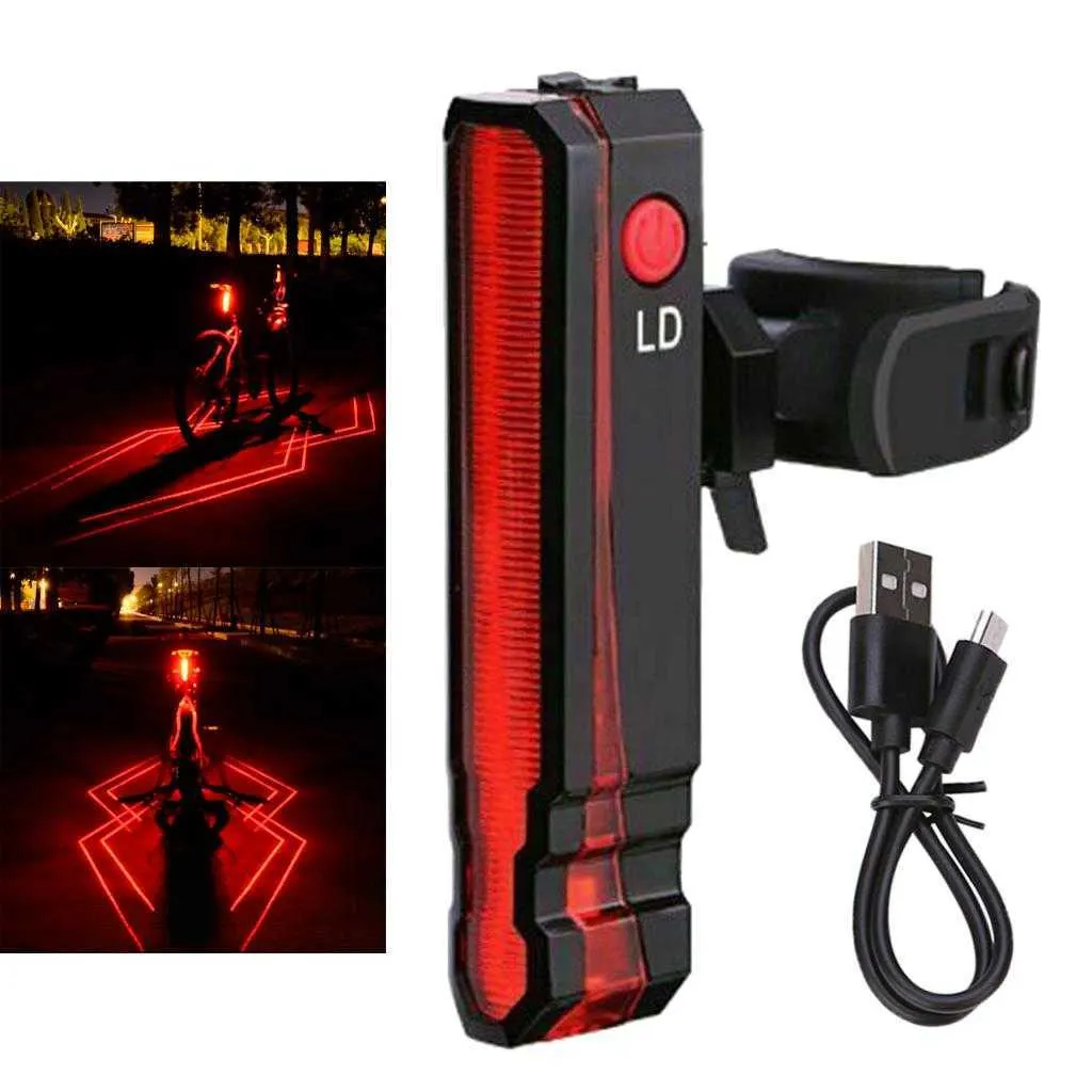 Bicycle Bike Rear LED Tail Light USB Spider Shape Taillight Safety Signals