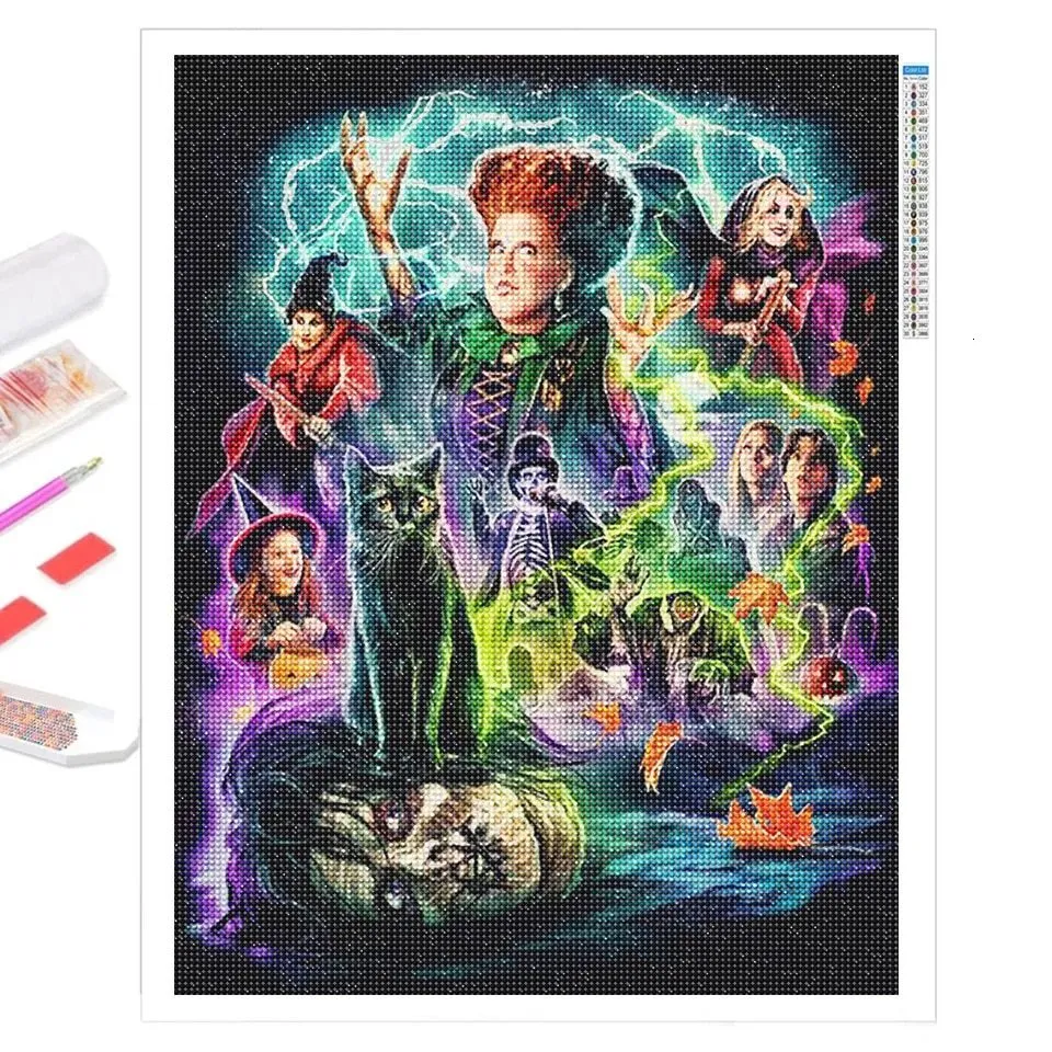 6 Pack Halloween Diamond Painting for Adults - 5D Horror Diamond