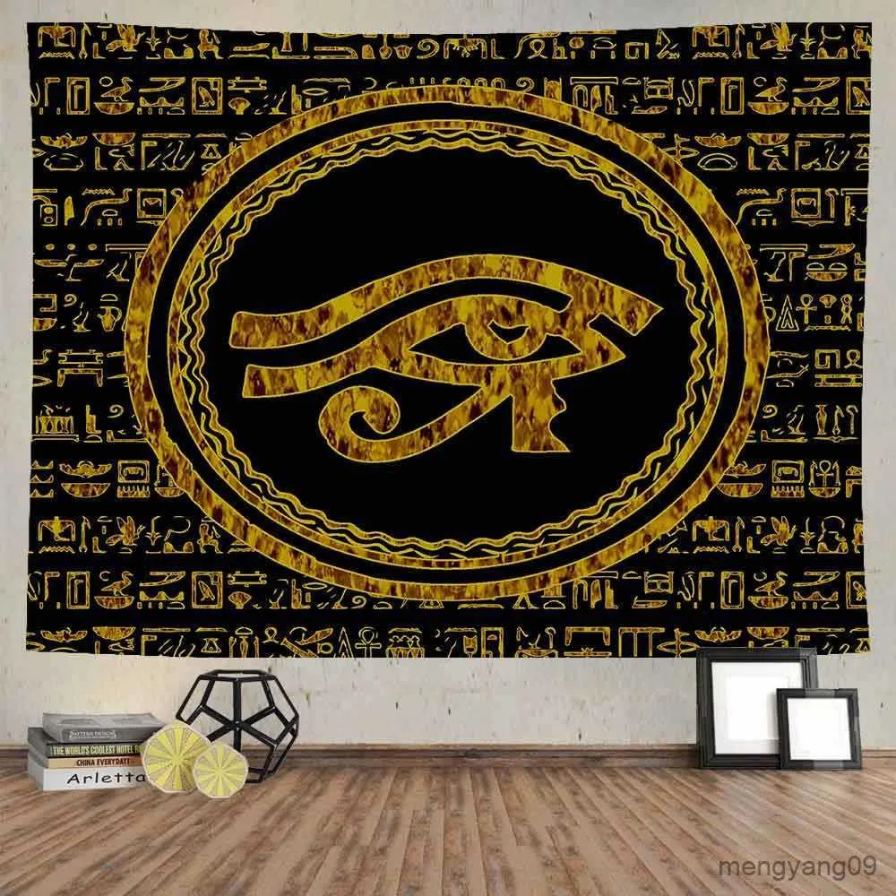 Tapestries Egyptian Horus Eye Tapestry Ancient Egyptian Wall Hanging Gods Pharaohs Hieroglyphic Tapestries Bedroom Home Wall Decor Cloth R230810