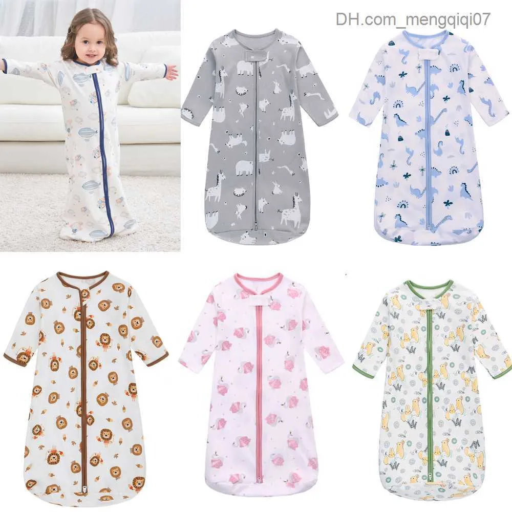 Pyjamas coton bébé sac de couchage à manches longues pyjamas pour enfants anti-kick coco