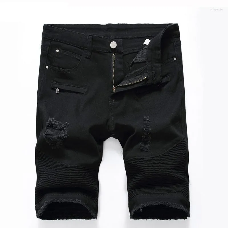Men's Jeans Summer Fashion Men Ripped Short Brand Clothing Bermuda Straight Hole Cotton Shorts Breathable Denim