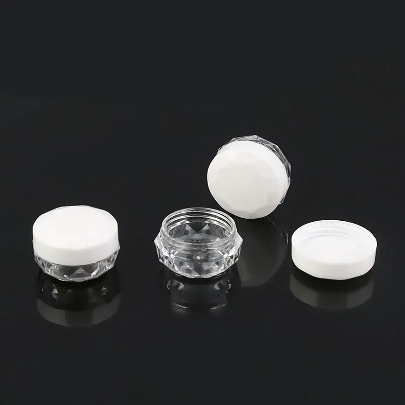 3ML 5G Diamond Shape Cream Box Acrylic Bottle Diamond Cream Nail Glitter Pots Makeup Packing Cream Jars Cosmetic Packaging