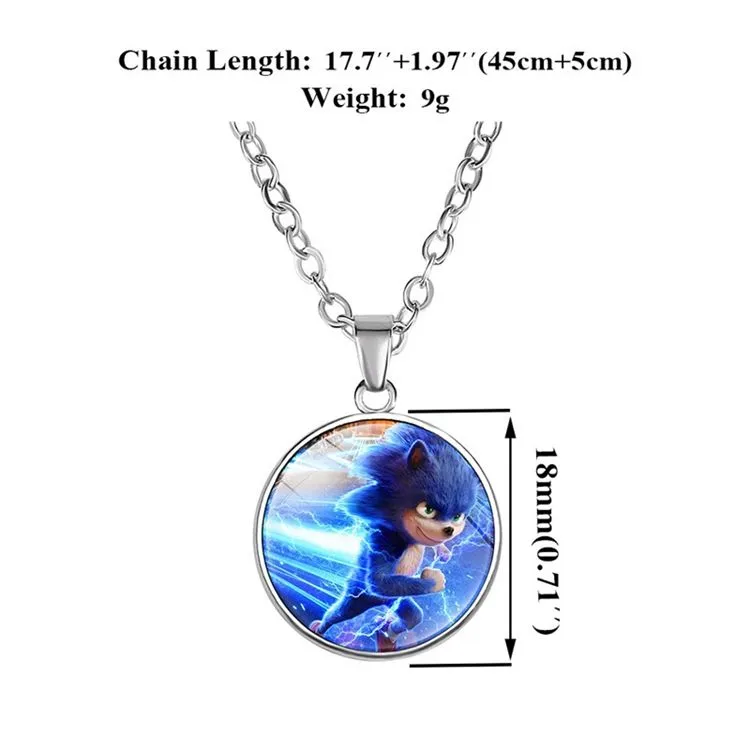 8 style New fashion game anime cartoon  pendant necklace sonic figure pattern necklace jewelry accessories Wholesale JJ178